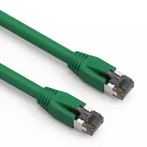 Cavo di rete Ethernet 0,5 piedi CAT8 S/FTP verde 24AWG - Foto 1 di 1
