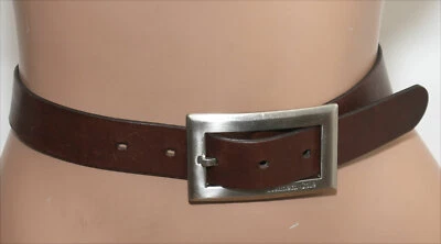 Kenneth Cole New York Bronceado Grano Completo Cuero Cinturón Marco Hebilla Talla M - 35" Largo Foto 1 de 4