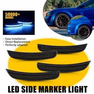 4x LED Front&Rear Side Marker Bumper Light For 2015-2022 Dodge Charger Blue Lamp - Picture 1 of 17