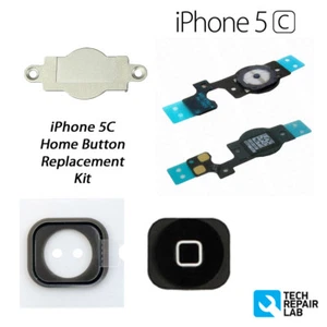 NEW iPhone 5C Premium Complete Home Button Replacement Repair Kit - BLACK - Picture 1 of 4