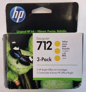 HP 3ED79A 712 Cartouches d'encre jaune/jaune 3x29ml Designjet T210 T630 12/22 - Photo 1/3