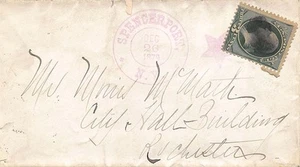 1879 Spencerport NY Fancy Cancel Scotts #184 U. S. Cover - Picture 1 of 2