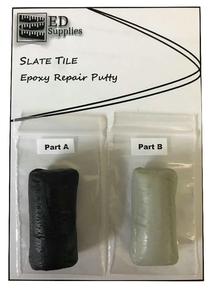 ED SUPPLIES 38G Black. Floor & Wall Slate Tile Epoxy Repair Putty - Chips, Cracks, Broken.