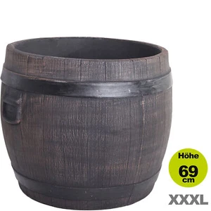 Blumen Topf Kübel Übertopf Fass Barrel Gr. XXXL 70cm x 68cm Holz Optik Barrik - Bild 1 von 6