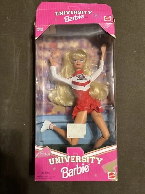 University Barbie Georgia Bulldogs Cheerleader Doll 1996 Mattel 17192 NIB NRFB - Image 1 of 2