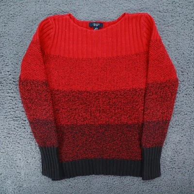 Chaps Women Jumper Sweatshirt Small Regular Causal Striped Pullover, Red - Image 1 of 4