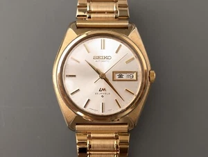 Orologio uomo automatico vintage anni 70 Seiko 5606-7000 Lord Matic LM placcato oro - Foto 1 di 18