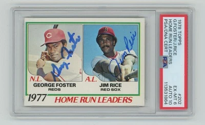 1978 Topps 1977 Home Run Leaders - George Foster/Jim Rice automático PSA 6 CCINNATI Foto 1 de 2