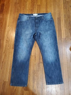 Бумага джинсовой ткани и ткани PDC искусственно состаренный выцветания джинсы - мужской размер 42 x 30 темно стирка брюки - Изображение 1 из 3