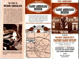 Folleto Wilbur Chocolate Candy American Museum Lititz PA años 80 Suchard - Imagen 1 de 2