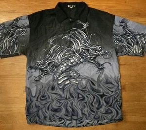 Vintage Y2K Dragon AOP Button Up - Bild 1 von 5