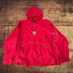 Chaqueta cortavientos suéter Ferrari roja vintage para hombre XXL logotipo con capucha (1) - Imagen 1 de 9