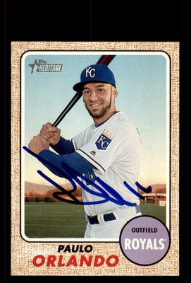 Signed Baseball Card Auto Paulo Orlando 2017 Topps Heritage #276 Royals - Image 1 of 2