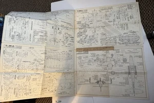 WWII W.A. Wylam Bauplan Modell C-6 Waco Hudson Grumman F3F-1 Large Foldout - Bild 1 von 18