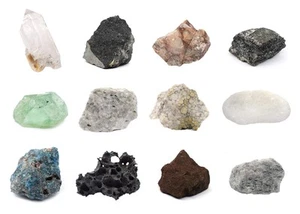 Rock & Mineral Kit, 12 Pieces - Includes Metamorphic, Igneous, Sedimentary Ro... - Picture 1 of 5