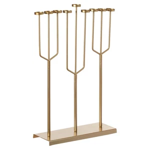 Design Moderno Hanukkah Menorah Eccezionale Presentazione Pezzo 9 Rami Tè... - Foto 1 di 7