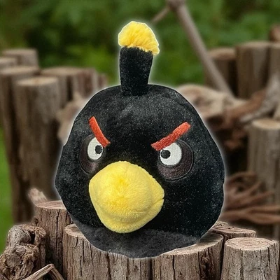 Angry Birds Plush Black Bomb Stuffed Animal 3rd Gen 2010 NO SOUND Decor 6"  - Image 1 of 4