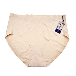 Honeylove Seamless Sculpt Briefs 1X Beige High Waist Floral Shapewear Panties - Picture 1 of 5
