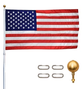 Titan Telescoping Flag Poles, 20ft Dark Bronze - American Made - Picture 1 of 7