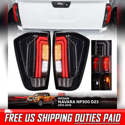 Lámpara Trasera Luz Trasera Negro Humo LED Ajuste Nissan Navara Frontier NP300 D23 14-18 Foto 1 de 4