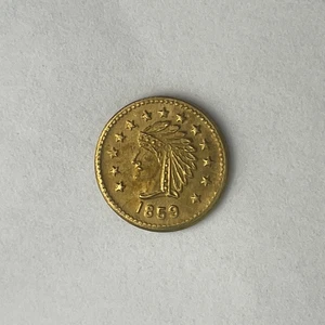 1859 California Gold 10K Wreath Indian Head Token Fractional Gold - Picture 1 of 3