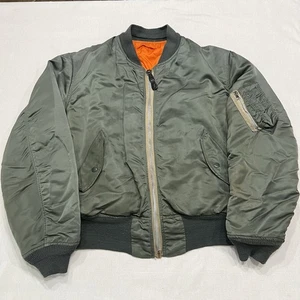 Chaqueta de bombardero de vuelo vintage años 70 Concord Industries USAF MA-1 talla mediana verde - Imagen 1 de 12