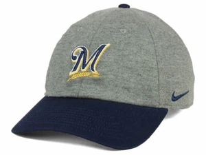 Milwaukee Brewers Nike MLB 2 Tone Heather Cap Hat Adjustable Strapback Heritage - Picture 1 of 5