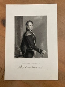 Stampa artistica litografica Stephen Decatur ufficiale navale americano - perfetta da incorniciare - Foto 1 di 1