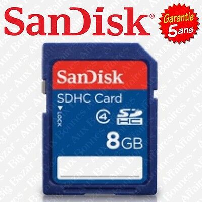 Carte Mémoire SD SANDISK 8 Gb Go SDHC ( Disponible Aussi En 16 32 Ou 64 Giga ) • 7.95€