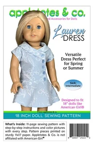 18 Inch Doll Clothes Pattern | Lauren Dress Fits 18" Dolls such as American Girl - Picture 1 of 8