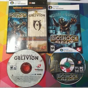 BioShock & The Elder Scrolls IV 4 Oblivion TWO GAME BUNDLE PC Windows CIB - Picture 1 of 11