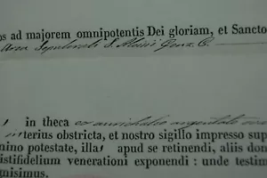 † y.1852 COA HEILIGER ALOYSIUS GONZAGA SJ RELIQUIEN JESUIT RELIQUIAR URKUNDE ISRAEL † - Bild 1 von 12