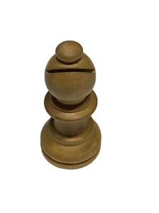 Vintage Wooden Chess Piece Mid Century Modern Replace Bishop White 2” Inch - Picture 1 of 6