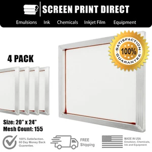 Pantalla con marco de aluminio Ecotex® para serigrafía 20" x 24" - 155 malla blanca (4) - Imagen 1 de 3