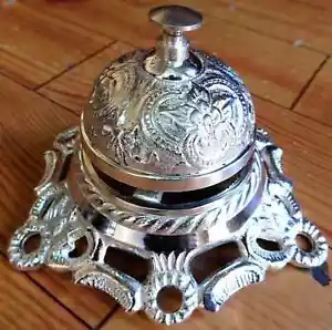 Hotel Counter Bell Service Desk Bell Ornate Solid Brass Call Bell Service Bells - Picture 1 of 4