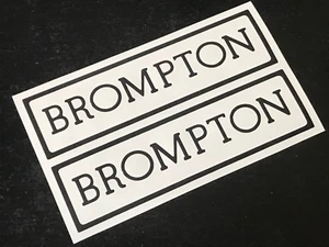 2 x Brompton Decal Stickers BLACK Frame Decals Cycling Bike Forks - Picture 1 of 1
