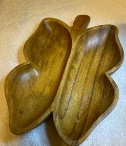 Vintage Dolphin Genuine Monkey Pod Divided Dish. made in the Philippines - Picture 1 of 4