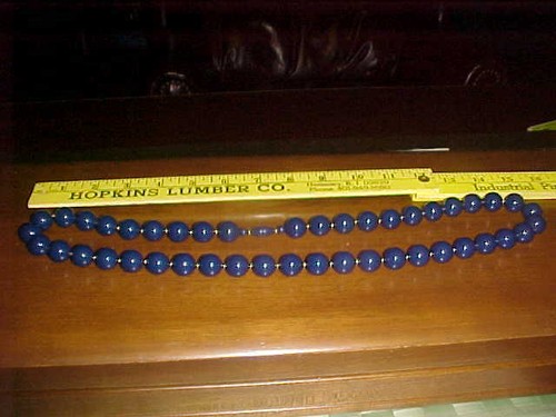 GIVENCHY BIJOUX COLLANA VINTAGE BLU COBALTO (45) PERLINE 12 MM LUNGHEZZA 30 POLLICI #63