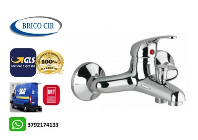 RUBINETTO MISCELATORE PER VASCA DA BAGNO WAL-GOD METALLO CROMATO INNESCO DOCCIA