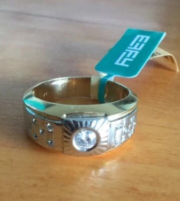 НОВЫЕ МУЖСКИЕ EFFY BH тяжелый 14K белый и желтый золотой бриллиант кольцо размер 10 группы 0,31 карата - Изображение 1 из 4