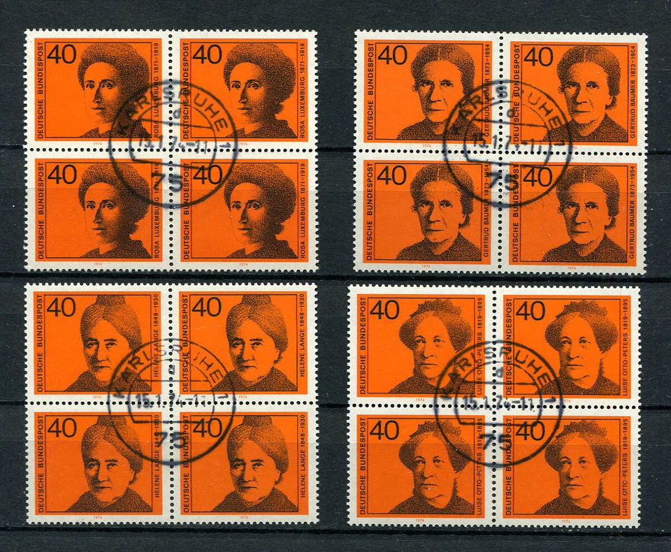 Germany - BRD : Women writer set - blocks of 4 - from 1974 - CTO - Image 1 of 1