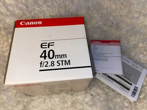 EMPTY BOX Canon EF 40mm f2.8 STM Original BOX & INSERTS Canon Lens BOX ONLY - Picture 1 of 6