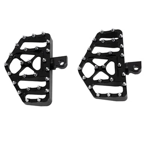 Black MX Wide Foot Pegs CNC Passenger Footboards Fit For Harley Touring - Picture 1 of 12