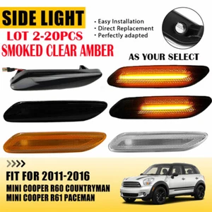 2-20X Turn Signal Side Marker Lights For Cooper R60 R61 11-16 Smoked/Clear/Amber - Picture 1 of 54