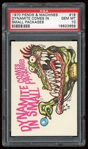 1970 Donruss Fiends and Machines #18 Dynamite Comes In Small Packages PSA 10 - Picture 1 of 3