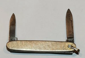 Prov Cut Co Cutlery Vintage Gold Toned 2-Blade Pocket Knife Made In USA - Picture 1 of 4