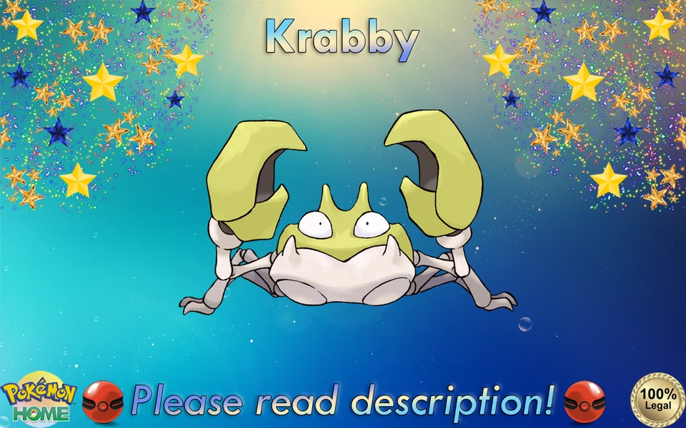 ✨Secret Shiny Krabby EVENT 6IV✨Pokémon Let's Go Sw/Sh BD/SP HOME (💯Legal) - Image 1 of 1