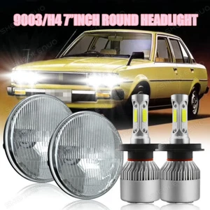 For Toyota Pickup Corolla Pair 7inch Halo Led Round Headlights High/Low Beam - Picture 1 of 17