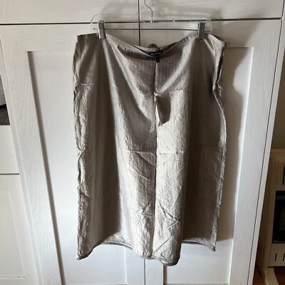 Falda midi de tafetán de seda lavada Eileen Fisher nueva con etiquetas $178 Foto 1 de 4