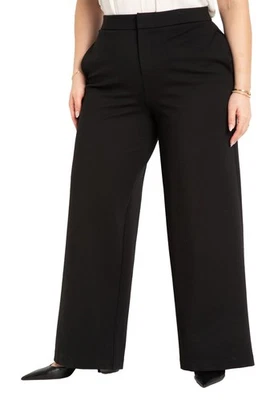 ELOQUII Women's Plus Size Petite The Ultimate Stretch Wide Leg Pant - Image 1 of 2